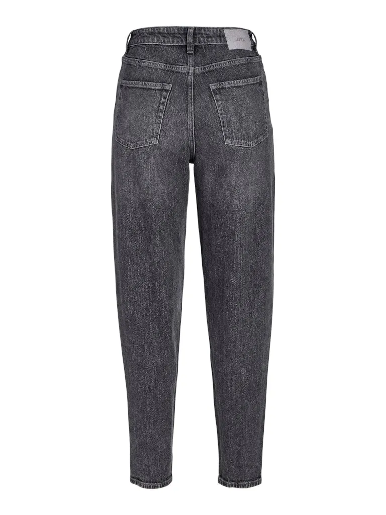 Lisbon Mom High Waisted Jeans Grey Denim