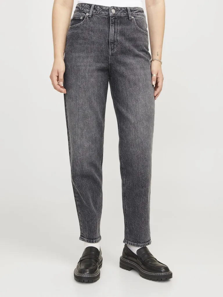 Lisbon Mom High Waisted Jeans Grey Denim