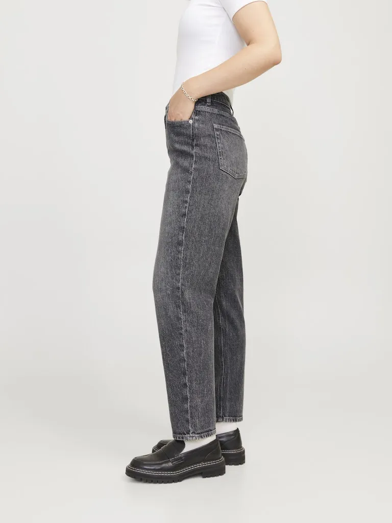 Lisbon Mom High Waisted Jeans Grey Denim