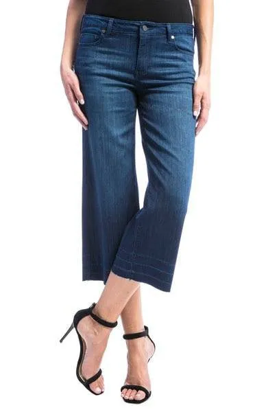 Liverpool Jeans Layla High Waist Release Hem Crop Wide Leg Jeans