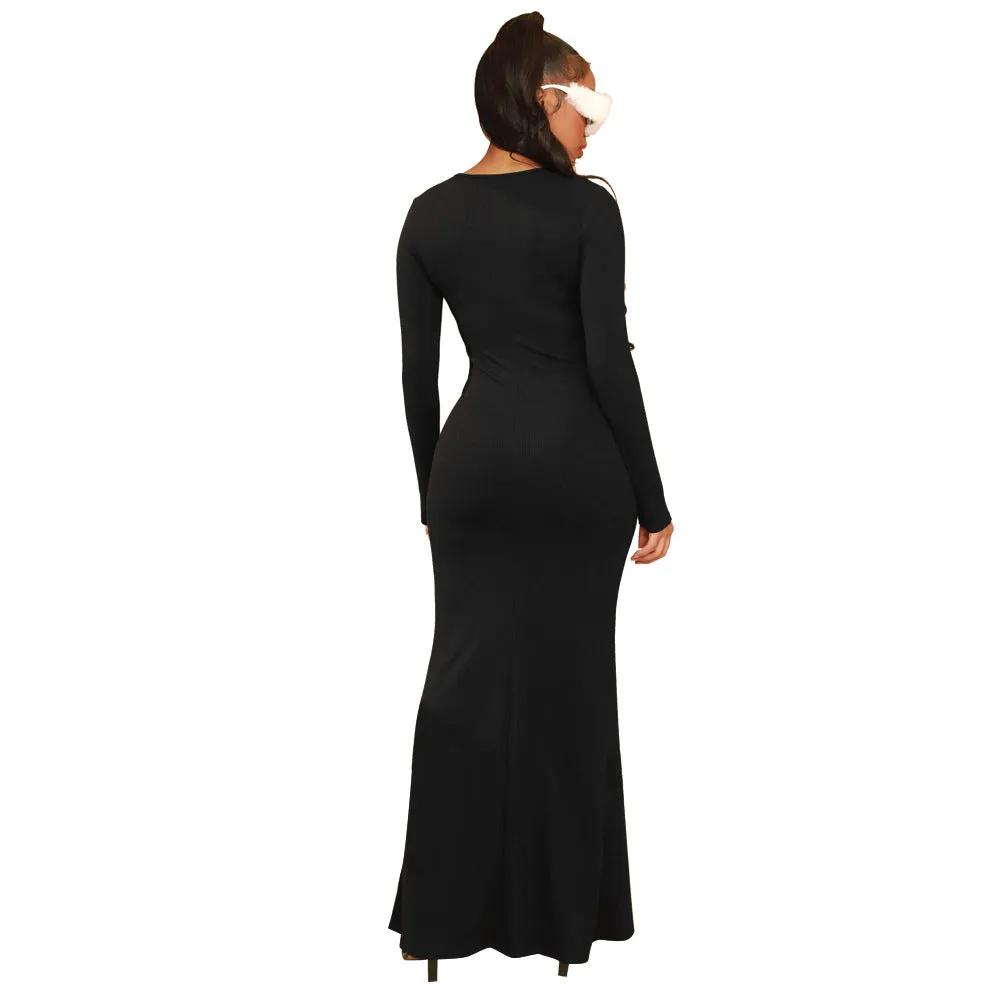 Long elegant Long sleeve Dress - Girl Season Boutique