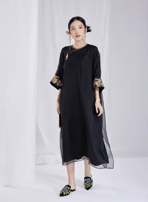 Loose Cheongsam Silk New Chinese Style Dress, Empress