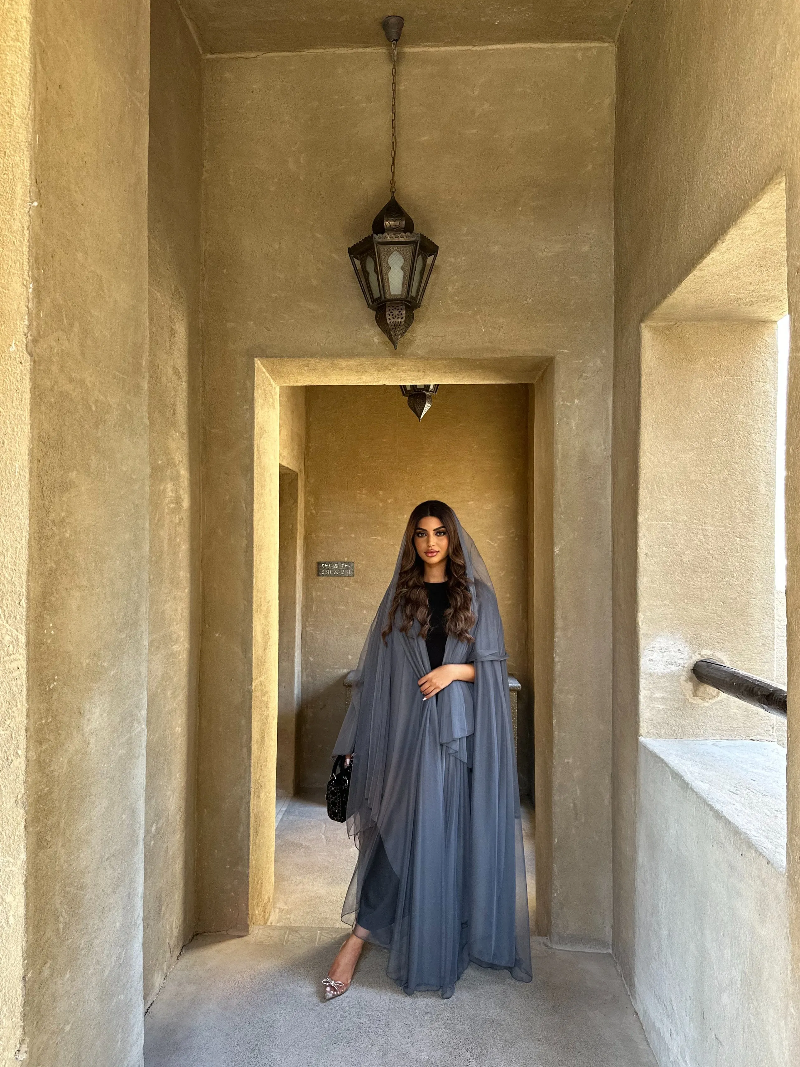 LUXURY GRAY CAPE ABAYA #438