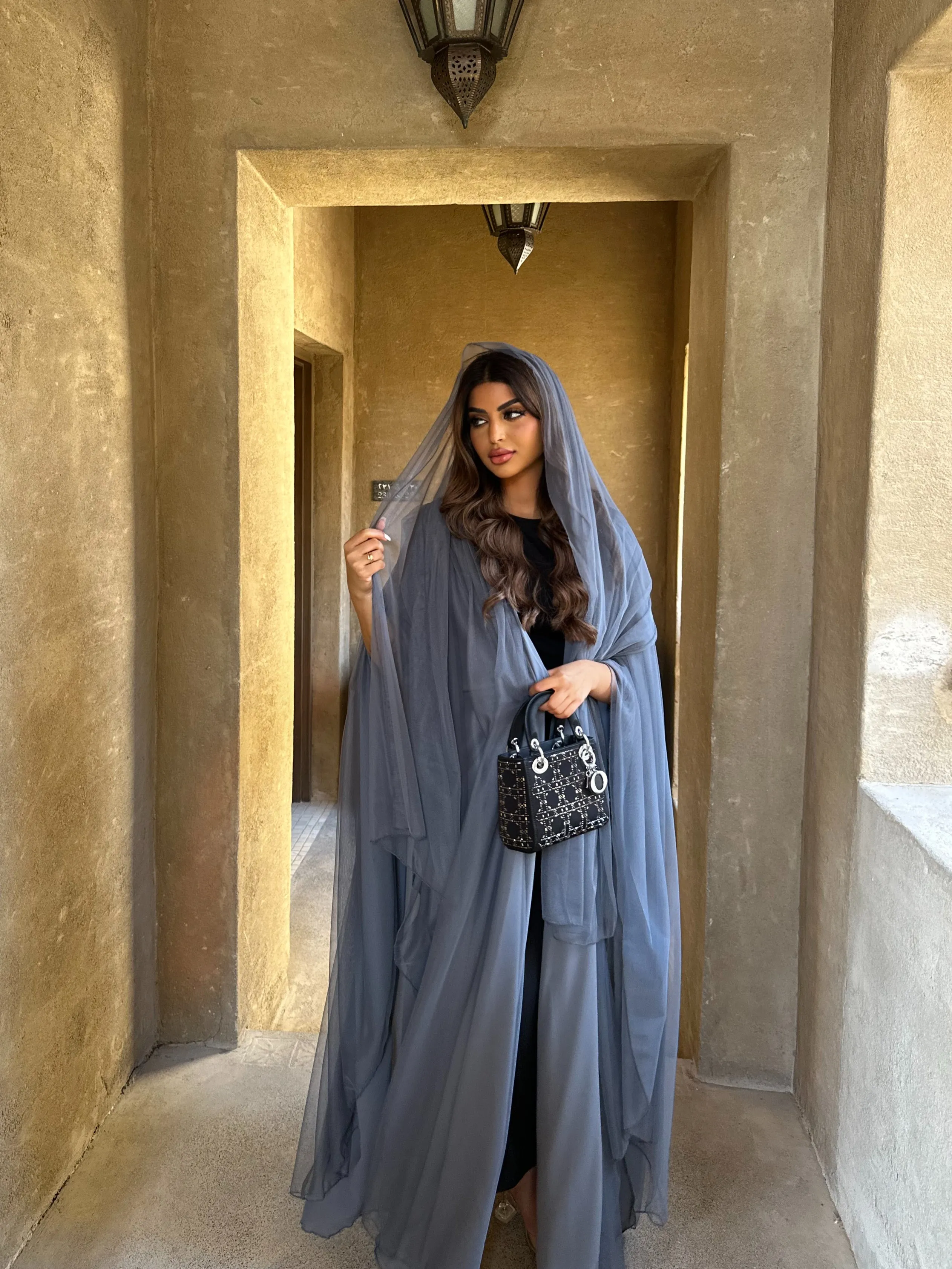 LUXURY GRAY CAPE ABAYA #438