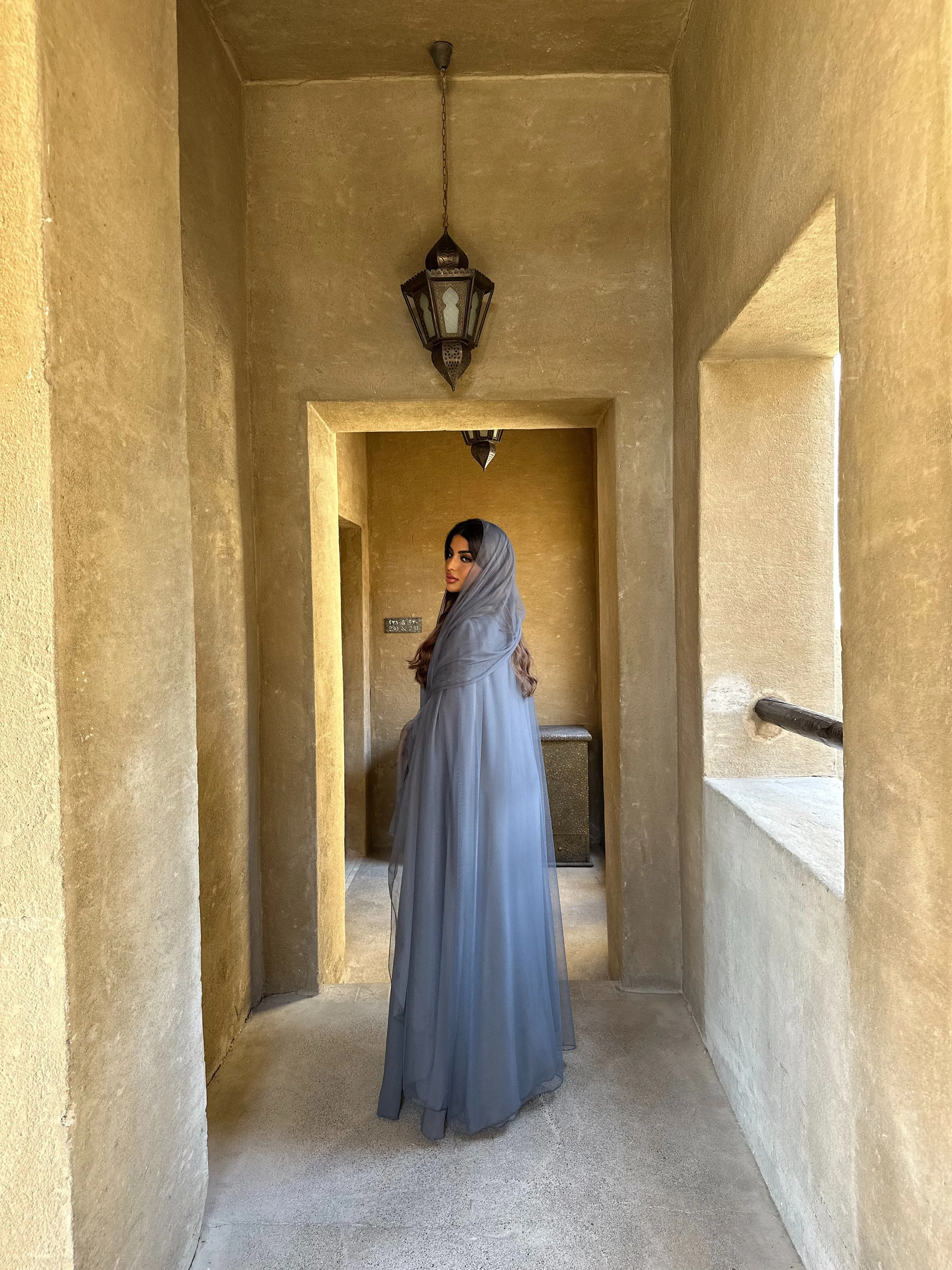 LUXURY GRAY CAPE ABAYA #438