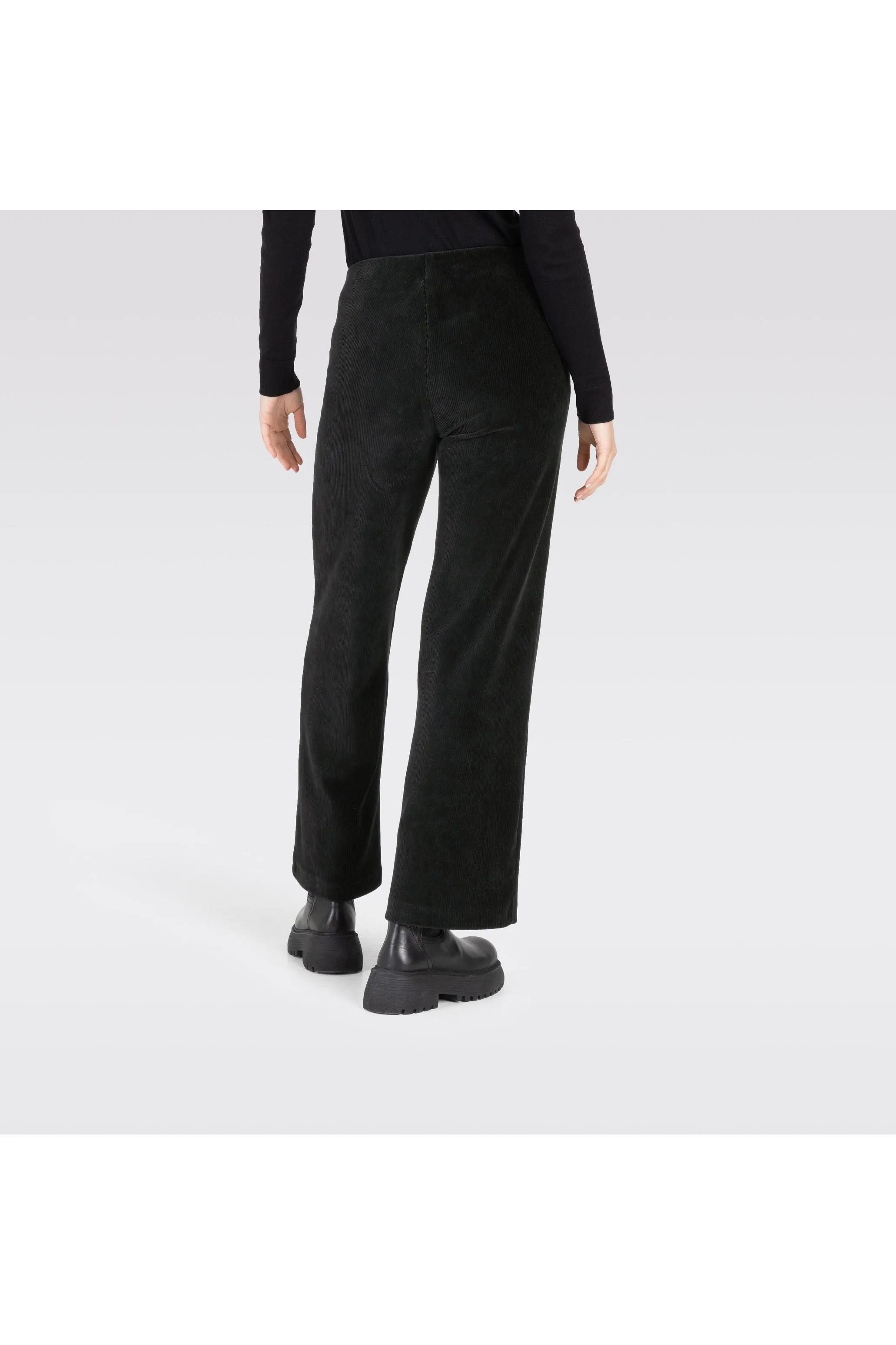 Mac Jeans Anna Wide Cozy Corduroy Jersey 2215-00-0104 | 090 Black | Clearance Final Sale