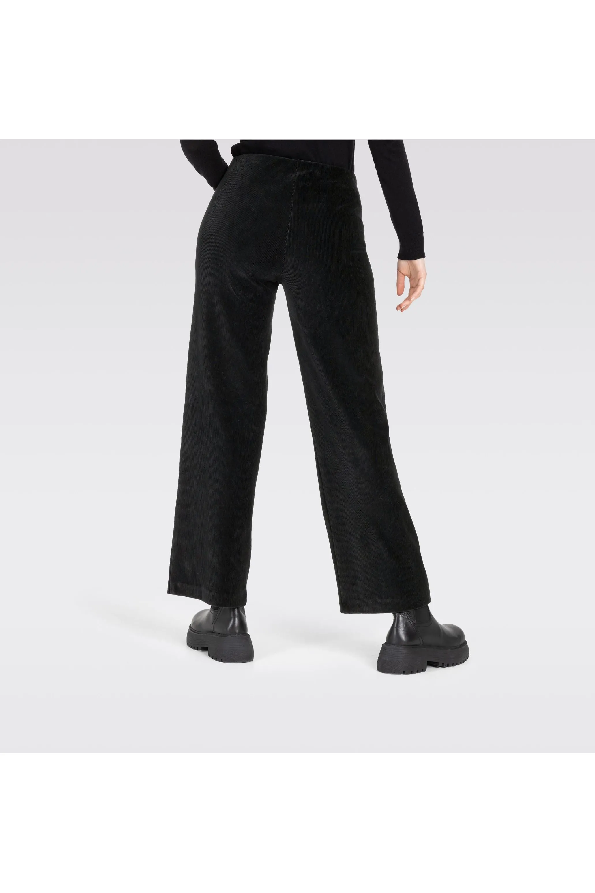 Mac Jeans Anna Wide Cozy Corduroy Jersey 2215-00-0104 | 090 Black | Clearance Final Sale