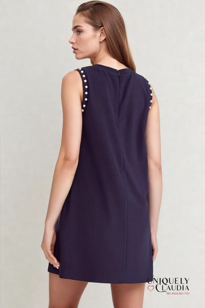 Maisie Pearl Embellished Sleeveless Sheath Dress