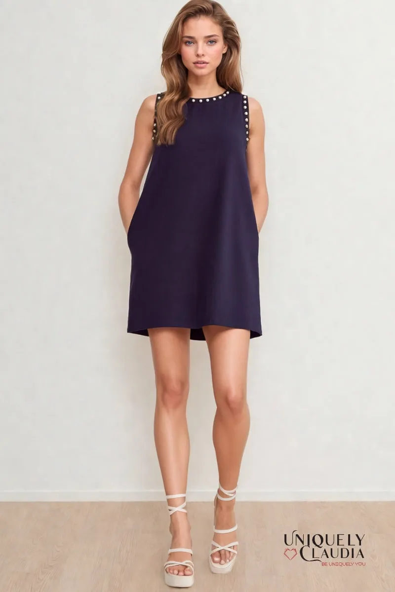 Maisie Pearl Embellished Sleeveless Sheath Dress