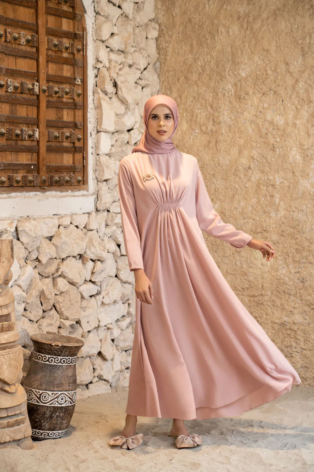 Marella Abaya Outer Dusty Rouge