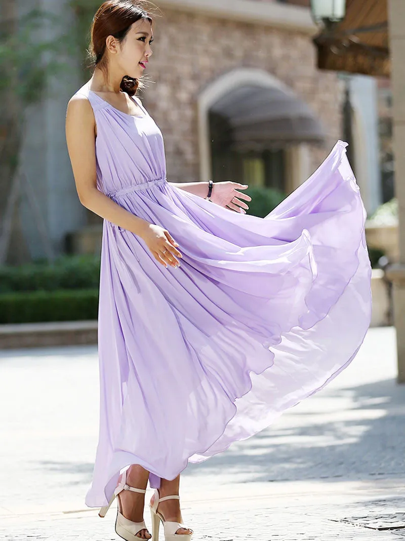 Maxi dress, purple dress 992