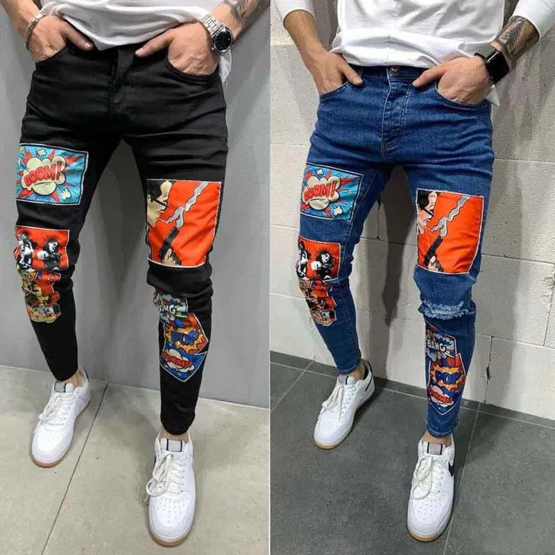 Men Slim Fit Denim Vintage Skinny Jeans