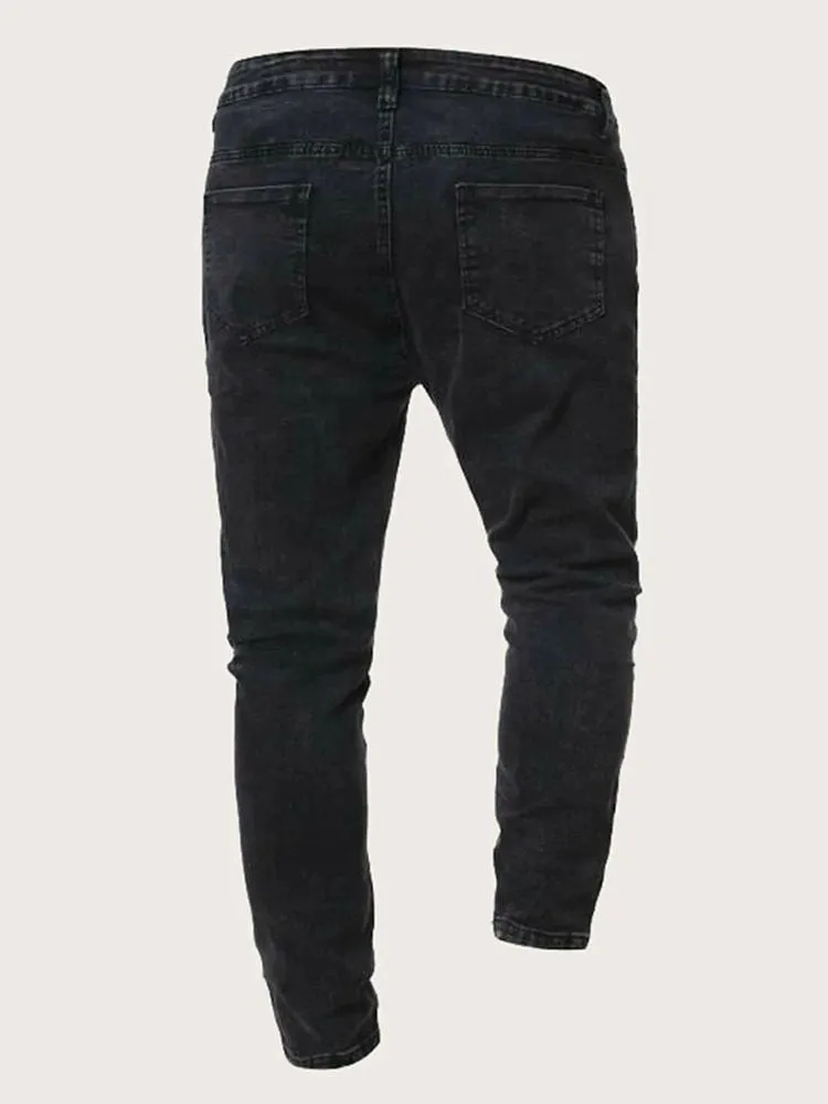 Men Slim Fit Denim Vintage Skinny Jeans