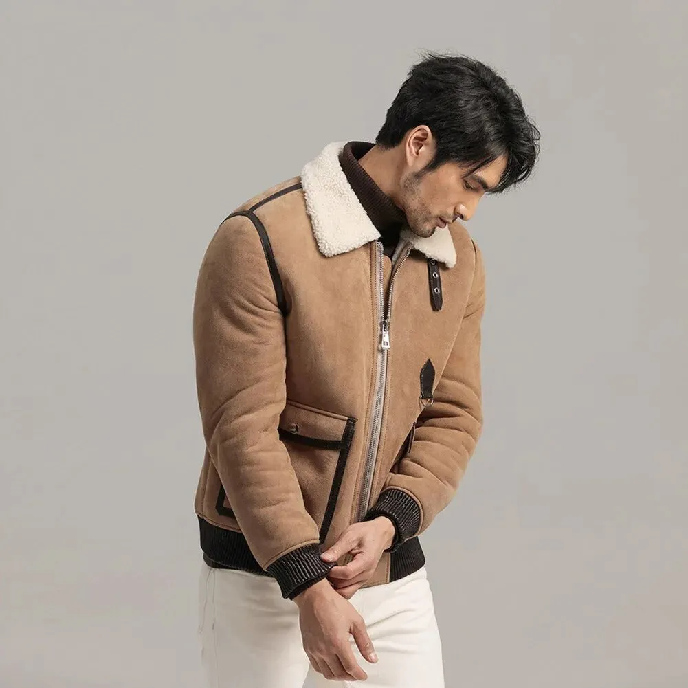 Men's Brown Sheepskin Shearling Leather Jacket