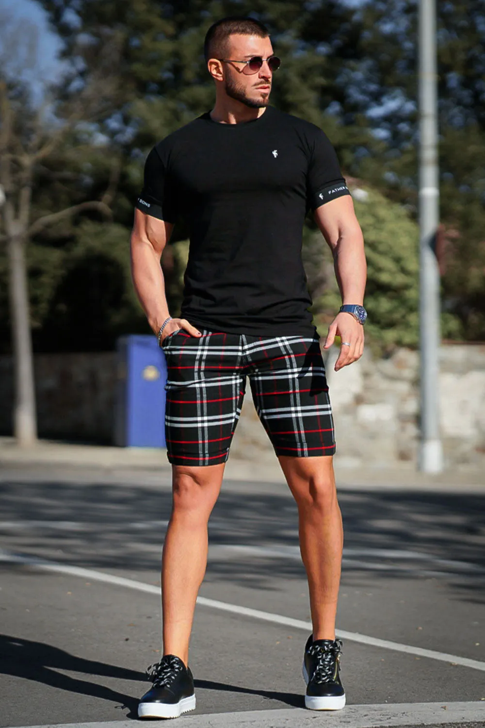 Men's Chino Short With Plaid