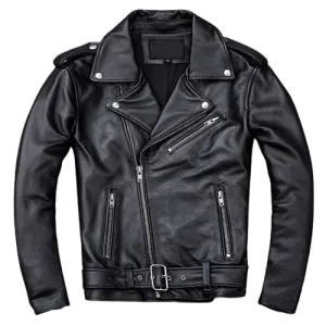 Mens Maxton Genuine Lambskin Biker Leather Jacket