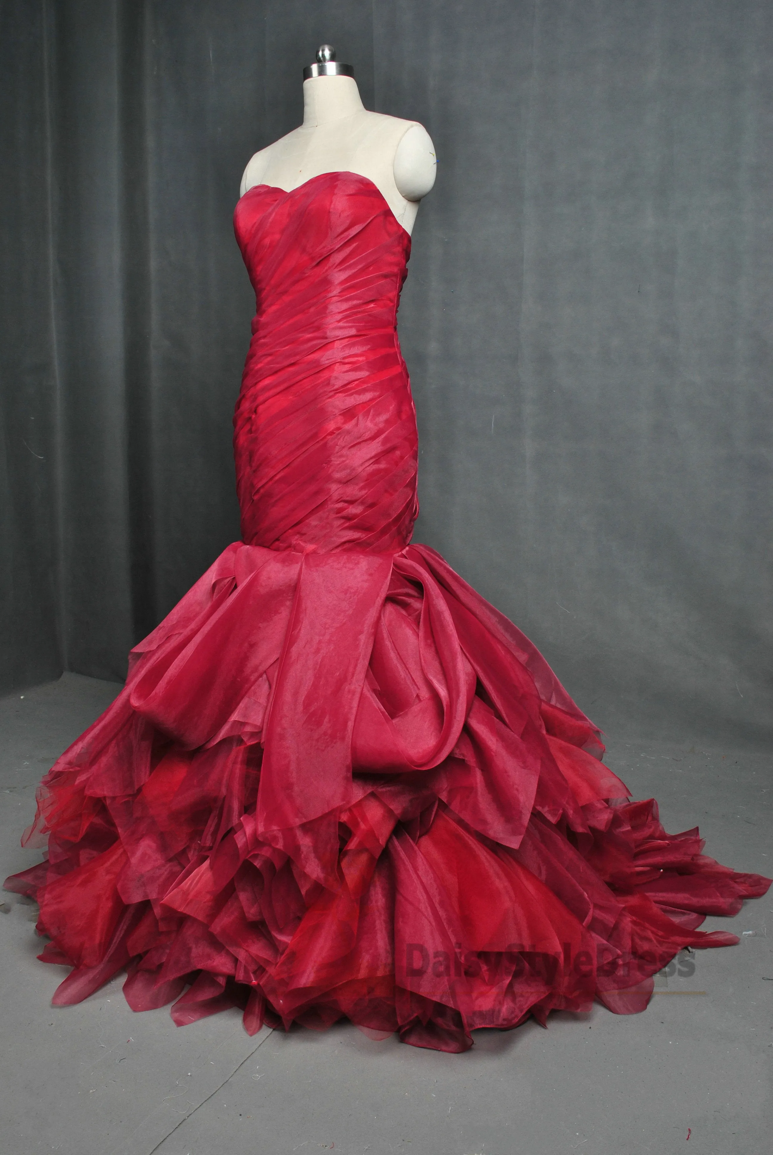 Mermaid Burgundy Wedding Dress