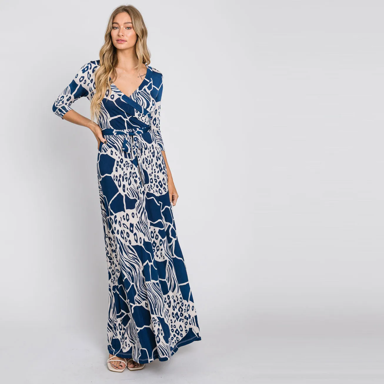 Midnight Mirage Venechia Maxi Wrap Dress