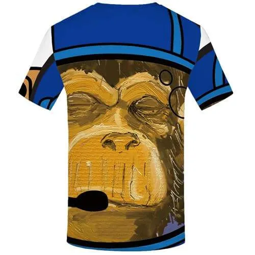 Monkey T shirts Men Graffiti Tshirts Casual Animal T-shirts 3d Art Tshirts Novelty Harajuku Tshirt Printed Short Sleeve Hip hop