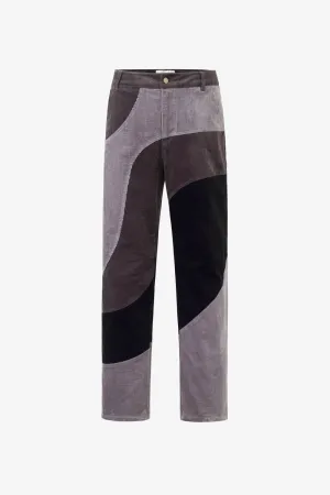 Monochrome Patchwork Wavy Pants