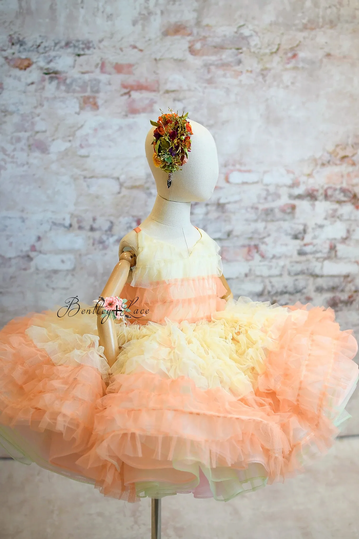 NEW. "Candy Corn Princess" - Petal Length Dress (7 Year-Petite 8Year)