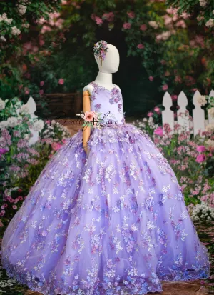 New "FloralDreams" - Floor long Length Dress   cape ( 8 Year - Petite 10 Year)