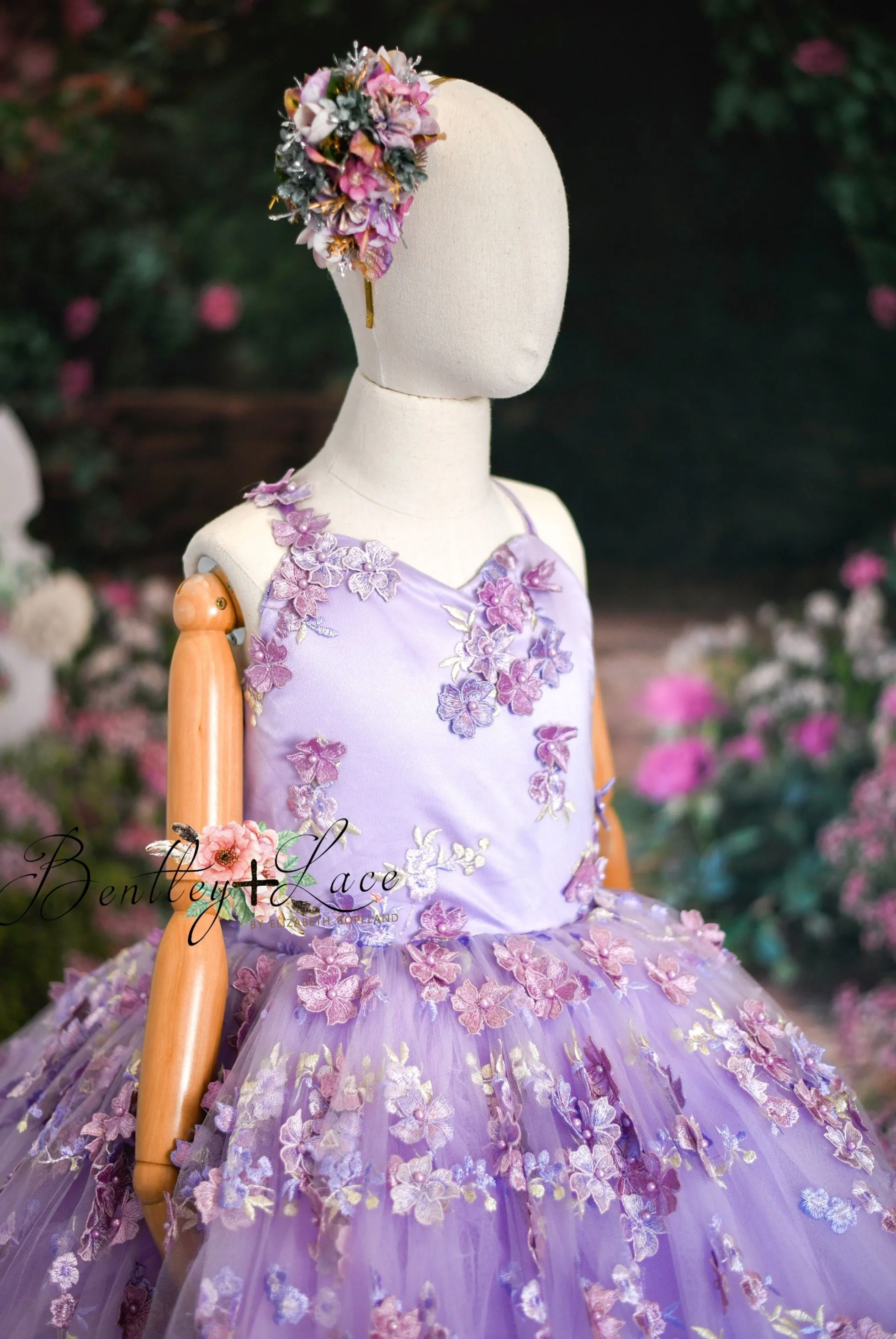 New "FloralDreams" - Floor long Length Dress   cape ( 8 Year - Petite 10 Year)