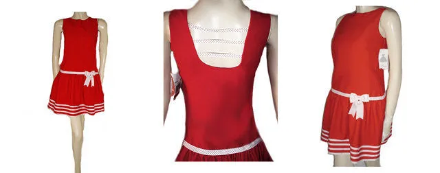 *NEW - RARE EDITIONS RED & WHITE DOT DRESS WITH CUTE BACK - NEW WITH TAG