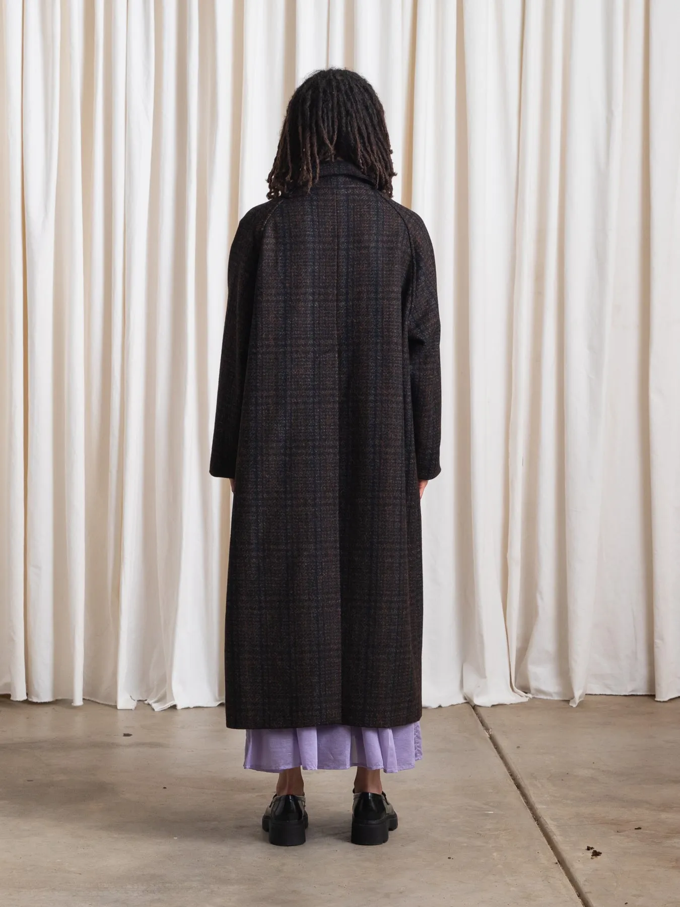 NEW WOOL TRENCH - PLAID