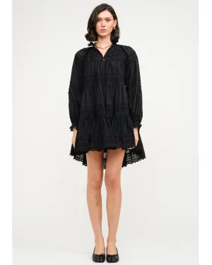 Nina High Neck Mini Dress Black