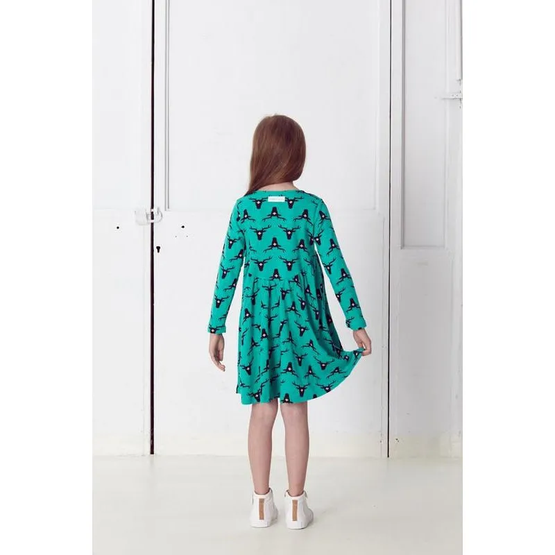 Nosweet Emerald green deer smock dress