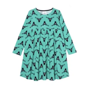 Nosweet Emerald green deer smock dress