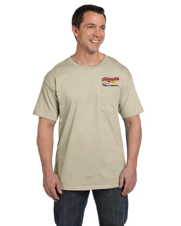 OCA Oldsmobile New Design Script & Rocket Pocket t-shirt (embroidered)