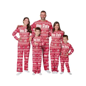 Ohio State Buckeyes NCAA Ugly Pattern Family Holiday Pajamas