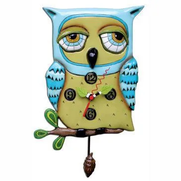 Old Blue Owl Allen Design Clock