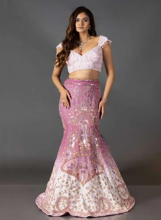 Ombre Mauve Pink Lehenga Set