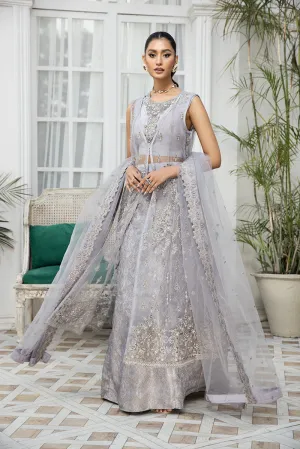 Party Wear Grey Pakistani Dress with Lehenga #PF486