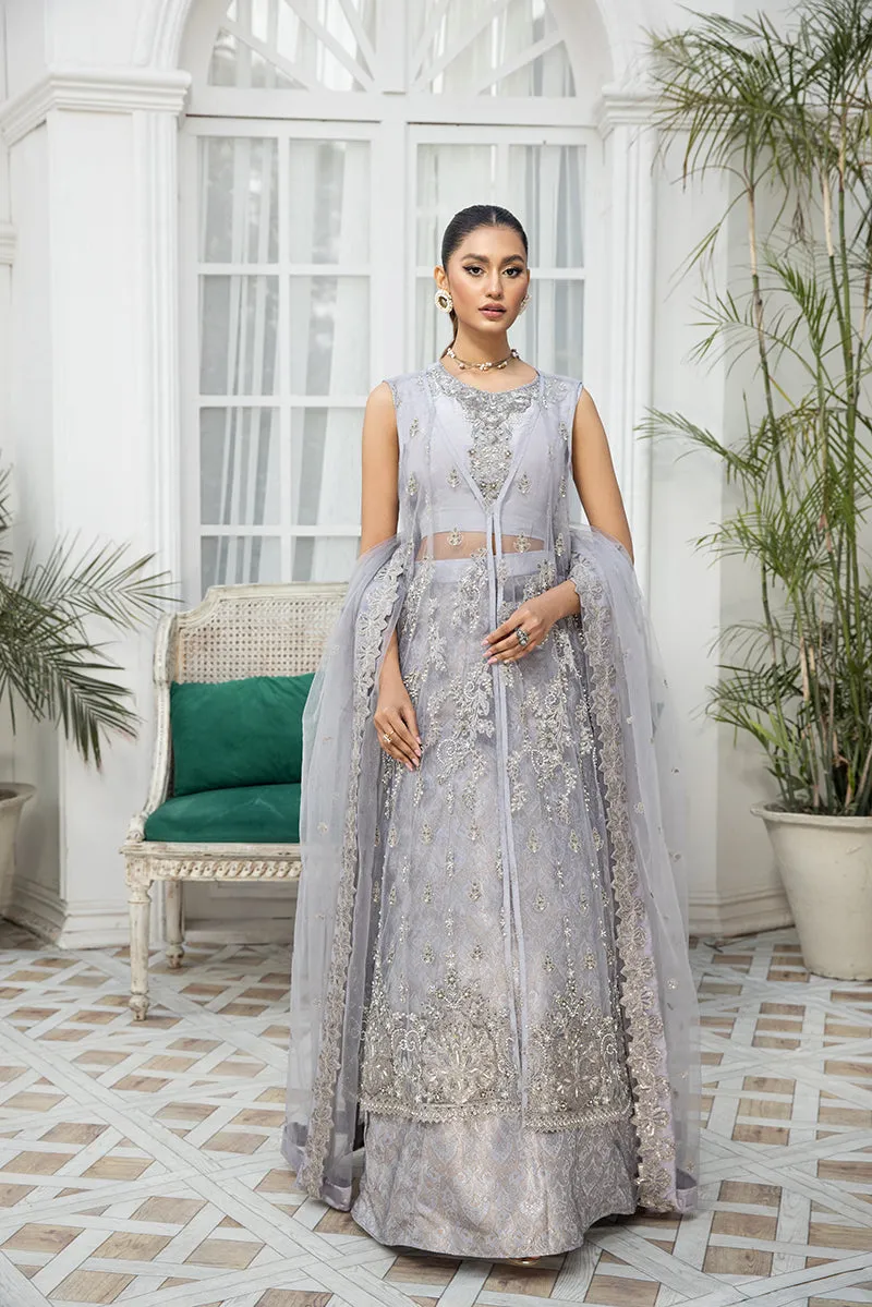 Party Wear Grey Pakistani Dress with Lehenga #PF486