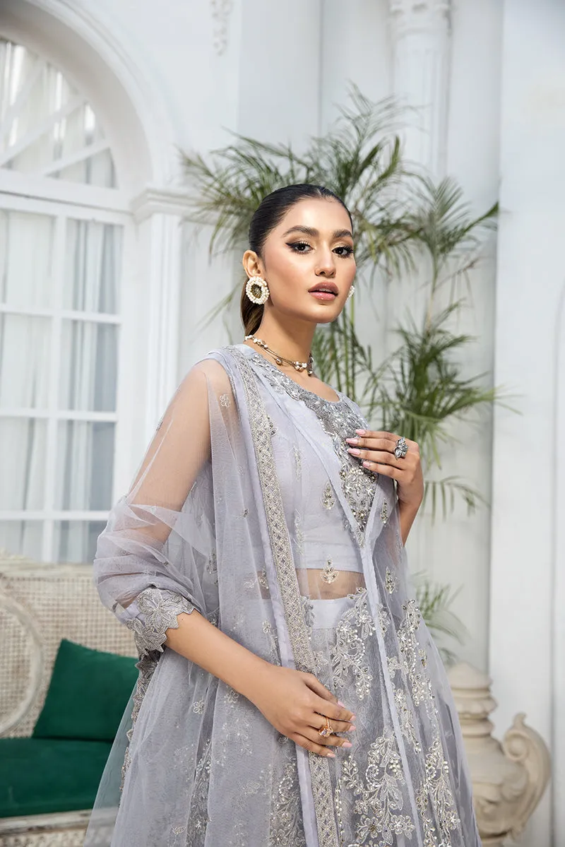 Party Wear Grey Pakistani Dress with Lehenga #PF486