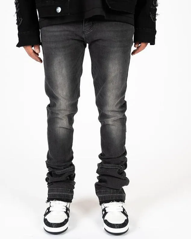 PHEELINGS EMOTIONALLY NUMB FLARE STACK DENIM (BLACK)