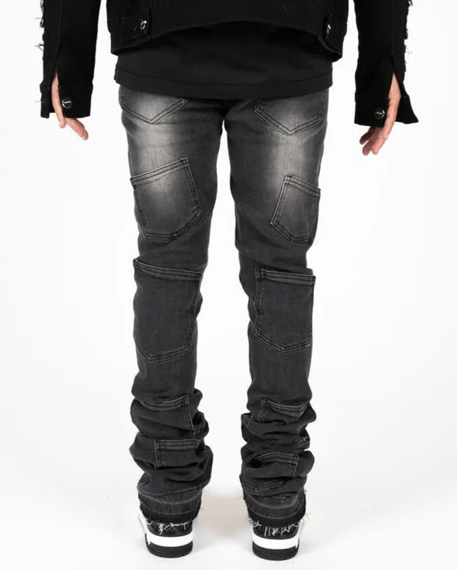 PHEELINGS EMOTIONALLY NUMB FLARE STACK DENIM (BLACK)