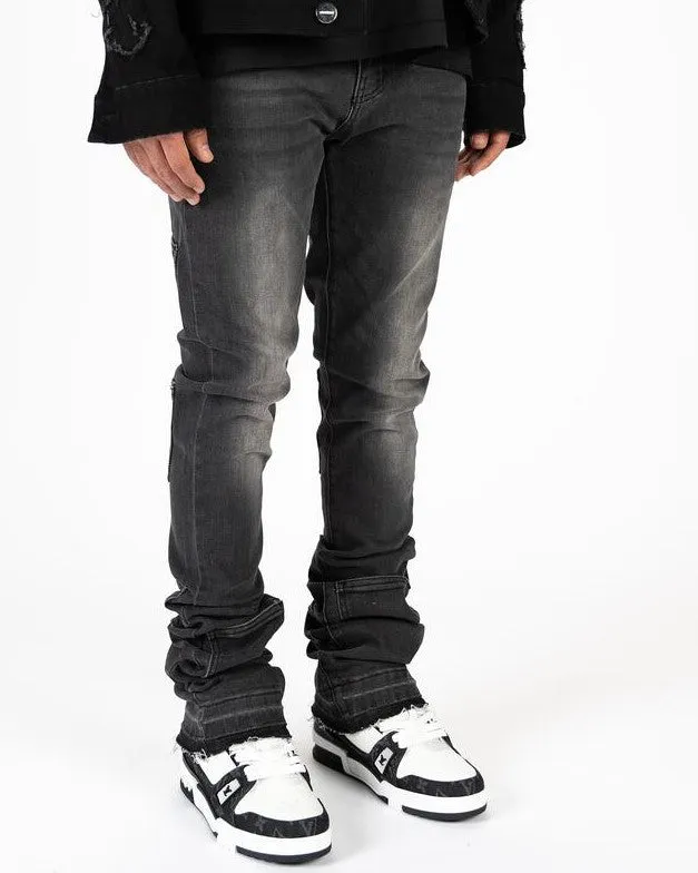 PHEELINGS EMOTIONALLY NUMB FLARE STACK DENIM (BLACK)