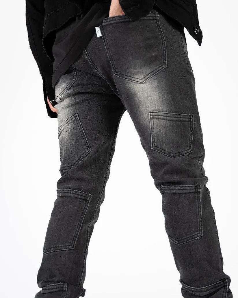 PHEELINGS EMOTIONALLY NUMB FLARE STACK DENIM (BLACK)