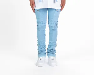 Pheelings MY PLEASURE CARGO FLARE STACK DENIM (SKY BLUE)