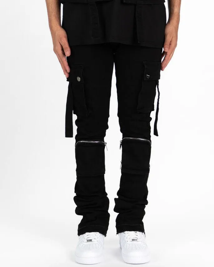 PHEELINGS NEVER LOOK BACK FLARE STACK DENIM (JET BLACK)