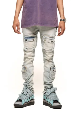 PHEELINGS TIME DON'T WAIT CARGO SKINNY DENIM (LIGHT BLUE)