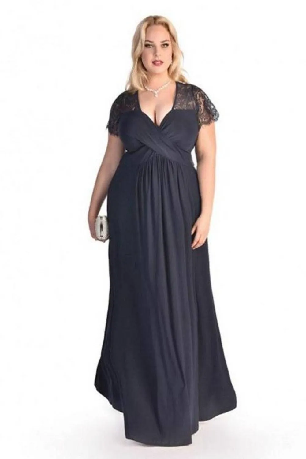 Plus Size Floral Lace Maxi Dress