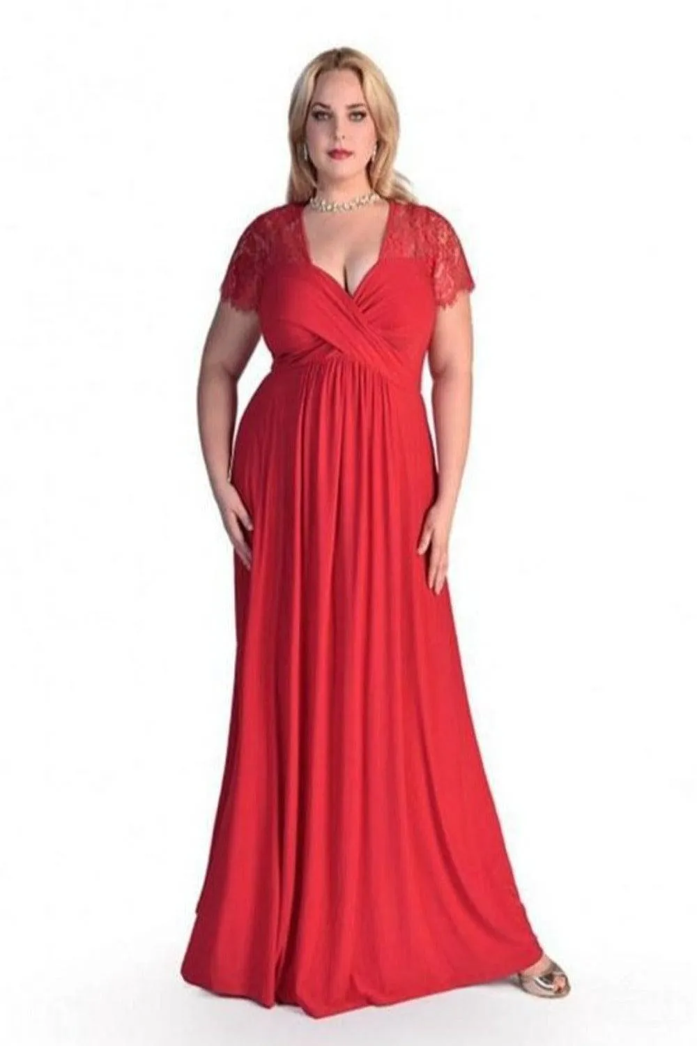 Plus Size Floral Lace Maxi Dress