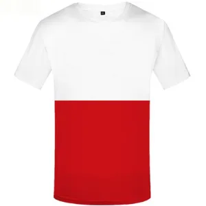 Polish Flag T-shirt Men White Tshirt Anime Harajuku T-shirts Graphic Short Sleeve T shirts Mens New Streetwear Sport