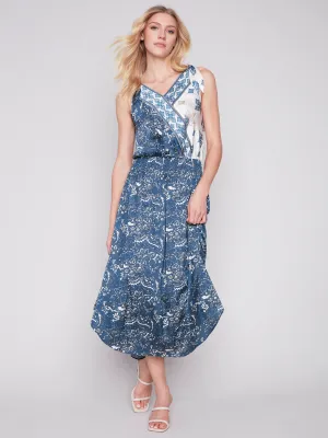 PRINTED SATIN DRESS